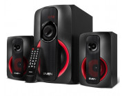 SVEN MS-304 Black,  2.1 / 20W + 2x10W RMS,  Bluetooth+EDR, Digital LED display, FM-tuner,  USB flash, SD card, remote control, black front panels, all wooden, (sub.5.1- + satl.3-)